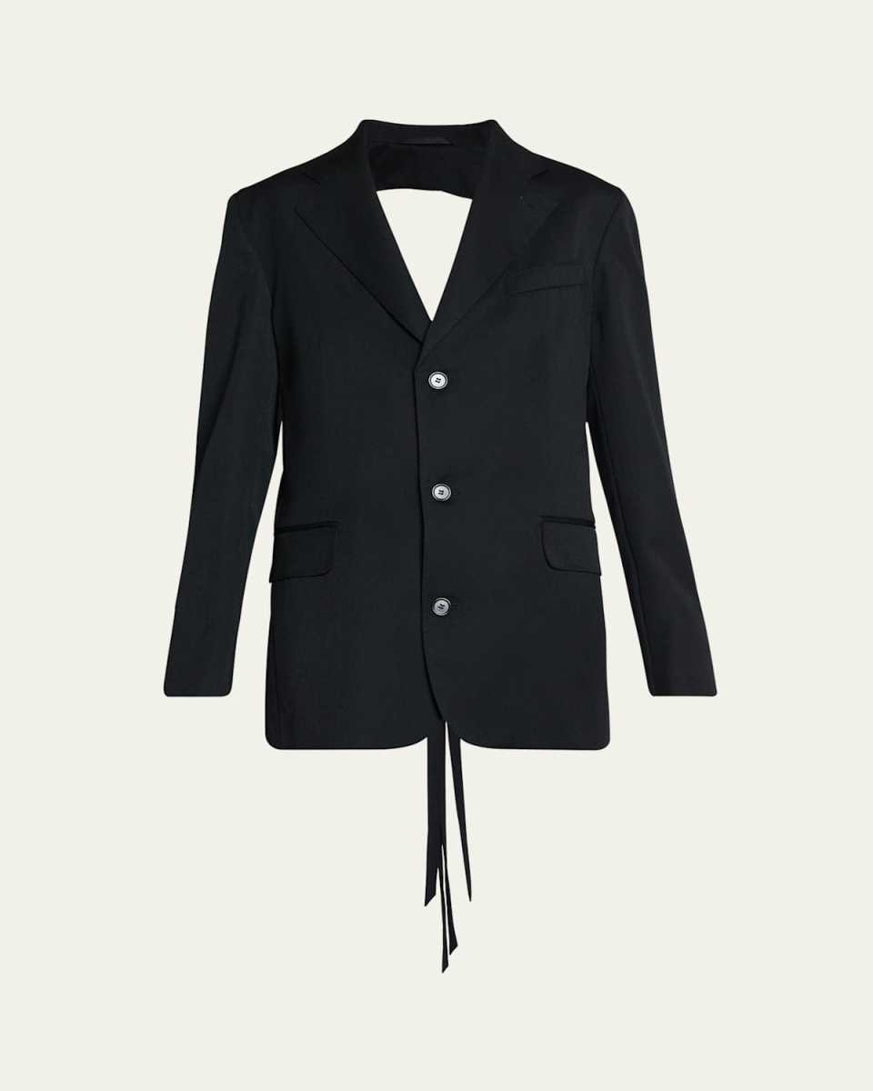 Back Cut Out Bow Wool Blazer